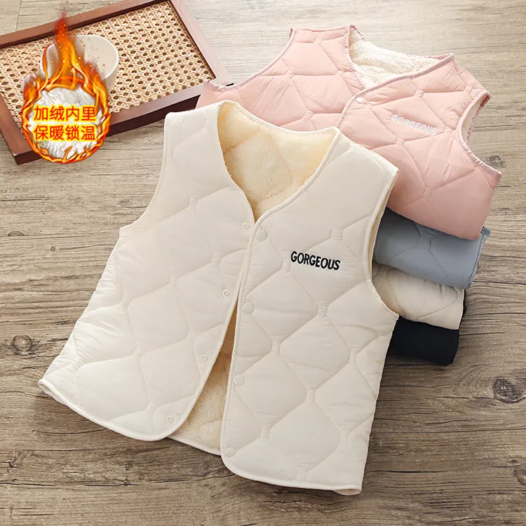 秋冬新款儿童棉马甲男女童内外穿加绒保暖背心中大童洋气内胆坎肩