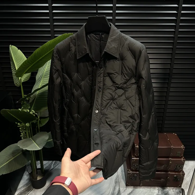 【白鸭绒】秋冬季商务休闲百搭轻薄款翻领羽绒服冬季外搭