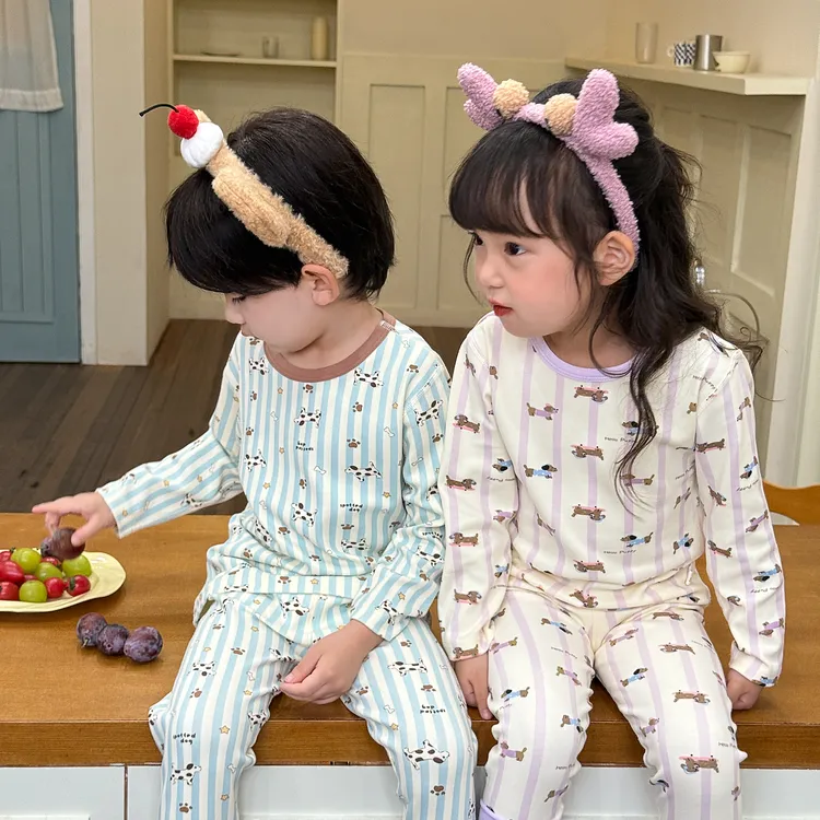 300g儿童A类无骨冬款舒绒套装长袖长裤套装秋衣秋裤小童中童大童