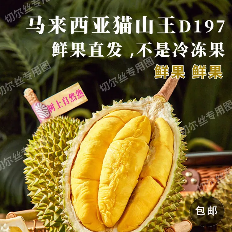 鲜果猫山王榴莲D197一物一拍正宗马来西亚进口
