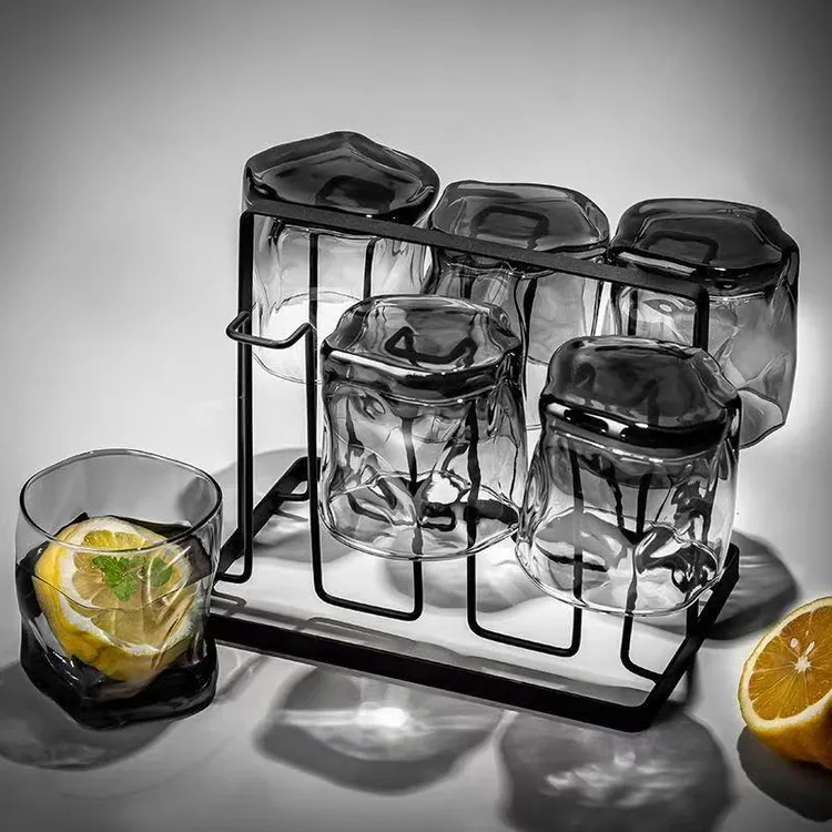 【6只装】网红加厚茶杯创意轻奢简约家用玻璃喝水杯个性水杯套装