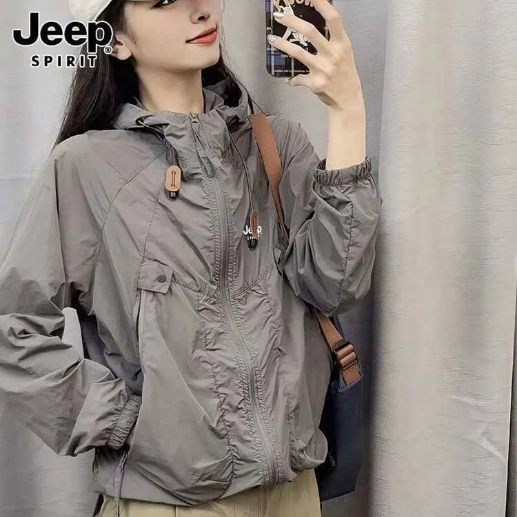 JEEPSPIRIT防晒衣夏季轻薄宽松新款潮流男女同款冰丝原纱凉感户外