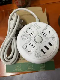 1.8米涂鸦多功能圆盘插座图案随机USB大功率插排接线