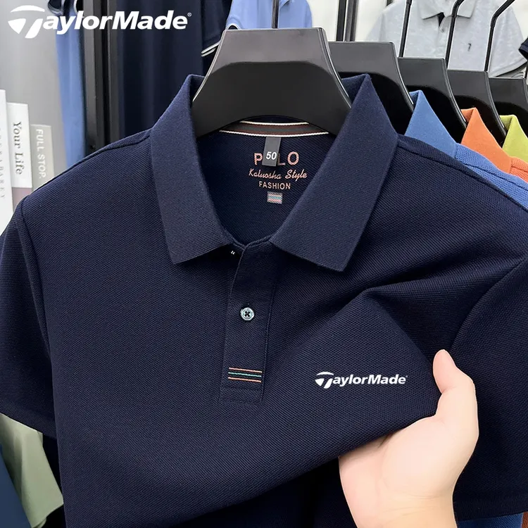Taylormade泰勒梅男士夏季新款纯棉休闲POLO衫短袖高尔夫t恤