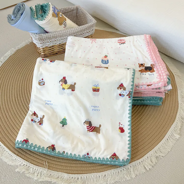 宝宝柔软盖被儿童凉感双层睡毯小毛毯新生儿午睡毯幼儿园夏凉被