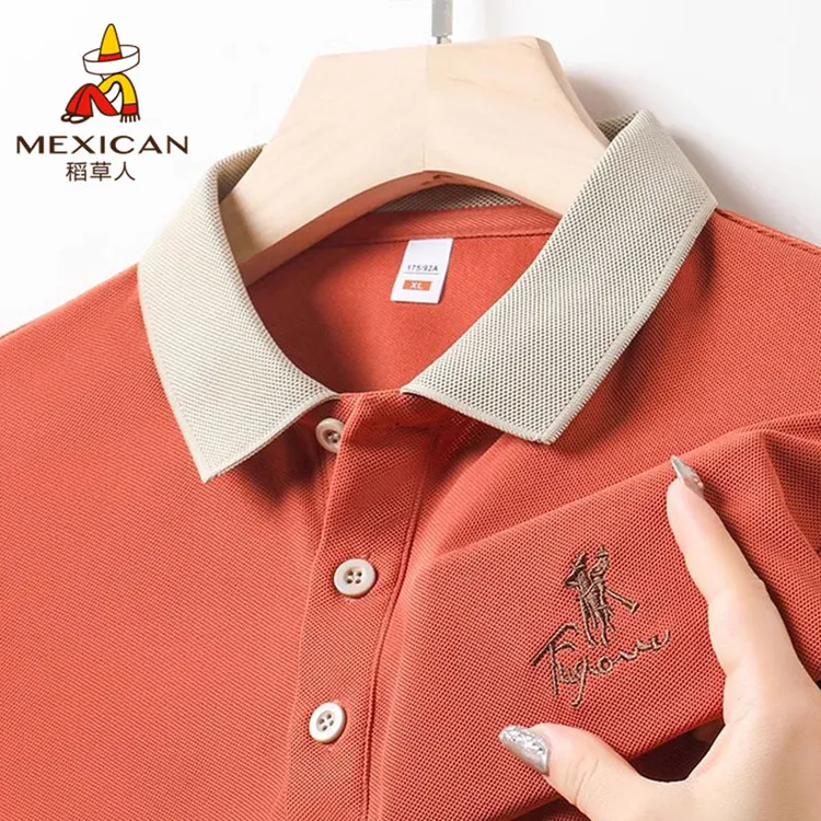 Mexican/稻草人polo衫男款夏季商务休闲半袖上衣翻领男士短袖t恤