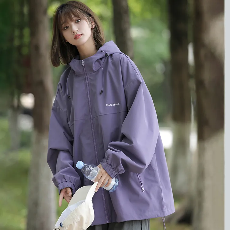 cleanfit绝绝紫夹克男款春秋美式户外登山防风防水冲锋衣连帽外套