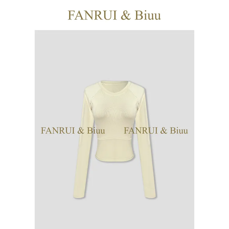 FANRUI/泛芮「纤迹微塑」纯色高级感百搭显瘦收腰设计感上衣B17442
