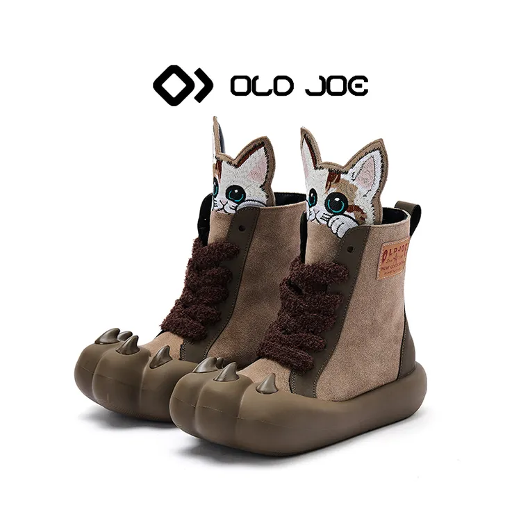 明星同款休闲短靴秋冬厚底靴子猫爪女款马丁靴2025透气潮流时尚