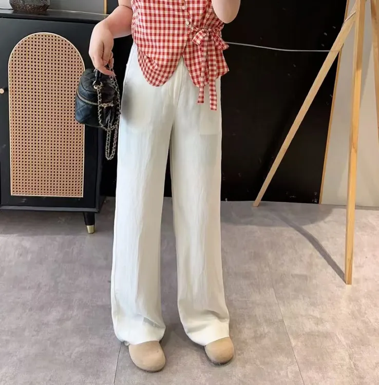 【欧加粒粒】高级感亚麻天丝直筒裤女2025夏日显瘦舒适休闲 N310