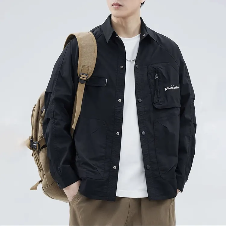 翻领男士收口袖潮牌春季秋冬男士夹克长袖韩版休闲户外百搭潮流帅