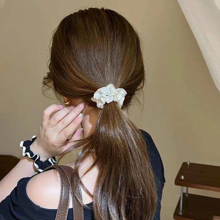 甜美皮筋ins发饰清新花边发圈头饰皮筋小香风波点发饰高弹力发绳