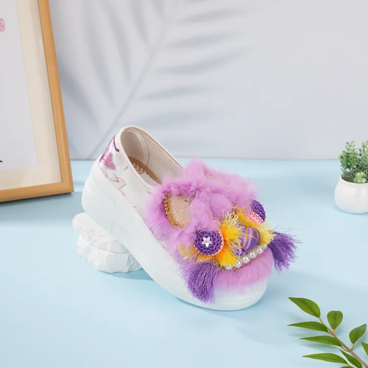 2025【厚底单鞋拖鞋】新款虎头鞋民族风虎头鞋手工1913-102-103