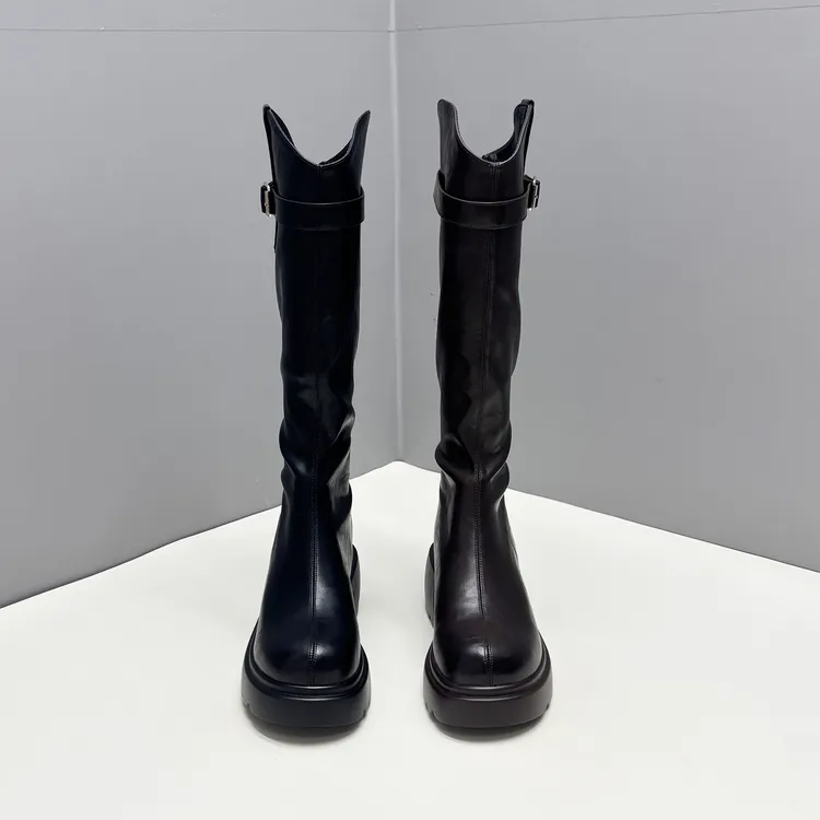 8818秋冬新品超轻厚底显瘦长筒靴骑士靴不过膝百搭