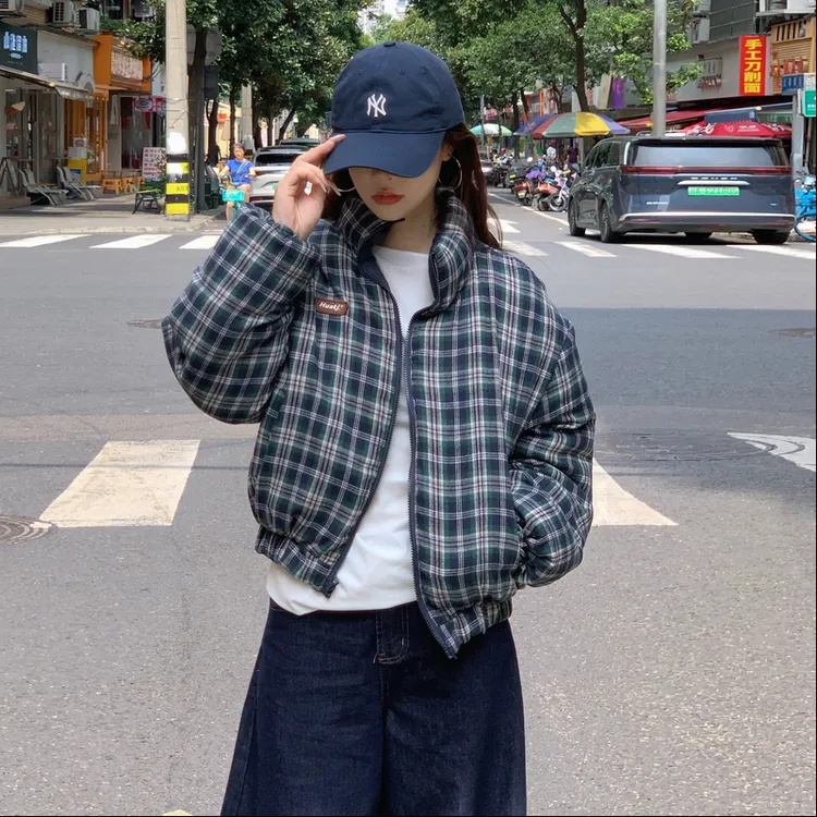 冬季新款韩版两面穿百搭宽松加厚夹克棉服小个子短款保暖棉衣外套