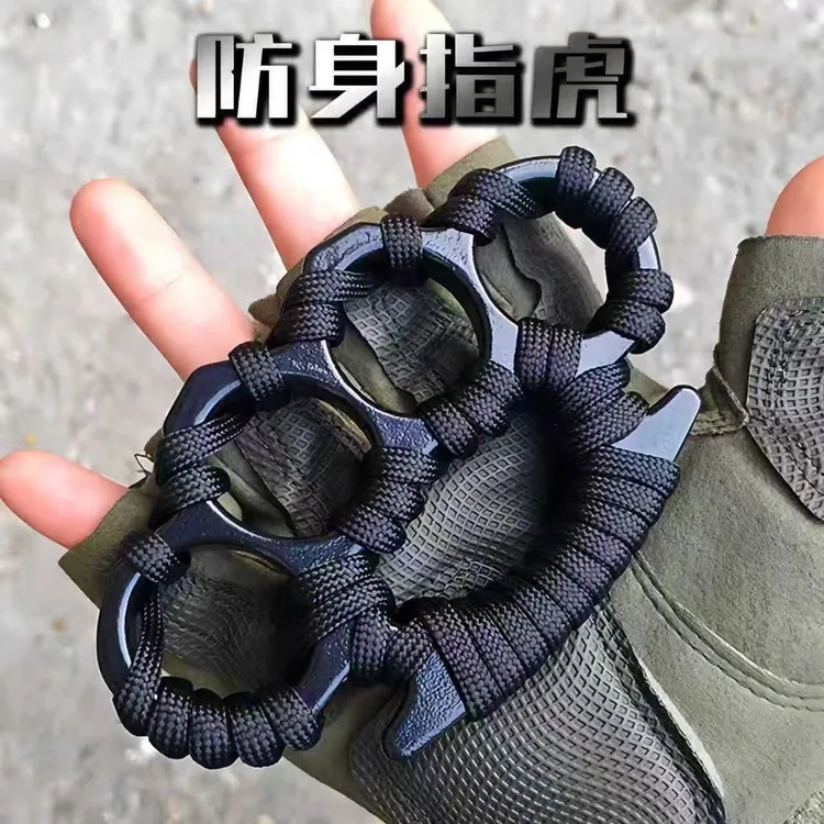 指虎防身器冷兵器钛钢合金加厚户外手撑子习武道具拳击车载铁拳头