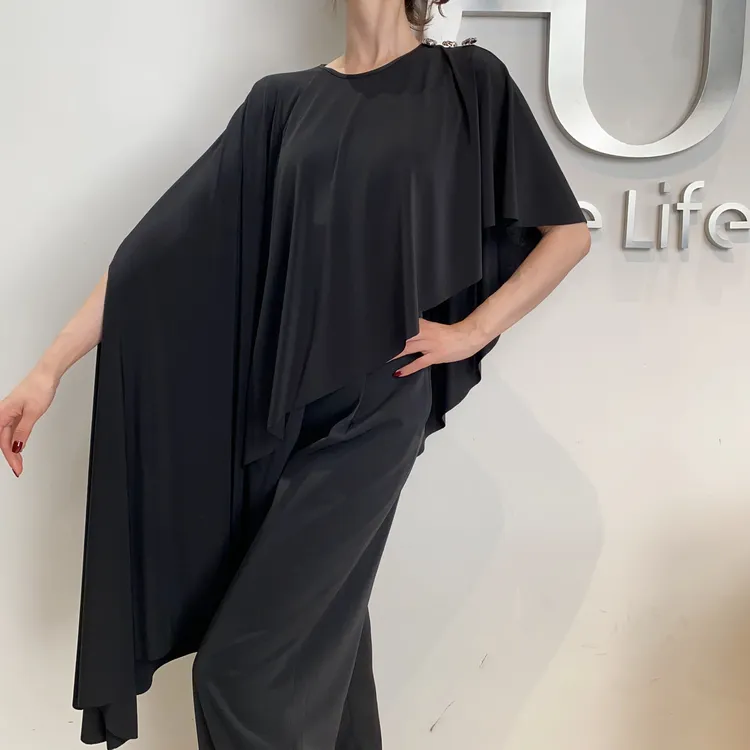 GR1201不规则垂感长款套头外搭摩登舞国标舞