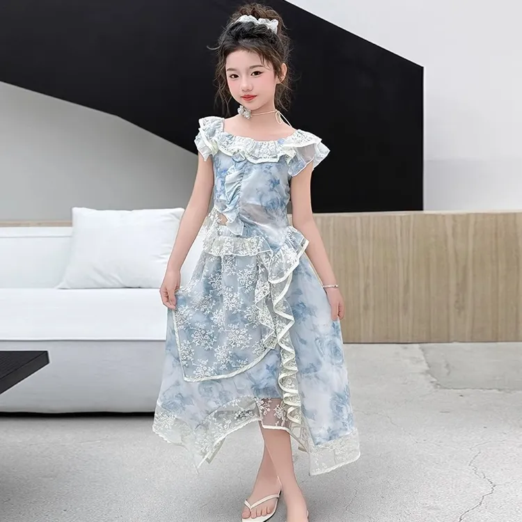 女童夏装裙子套装2025新款网红洋气公主风裙子儿童夏季连衣裙纱裙
