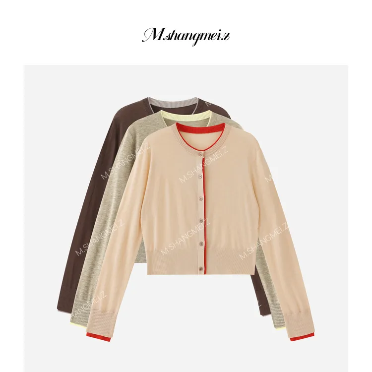M.SHANGMEI.Z/沐熙【俏皮开衫】美大哥复古针织开衫上衣X082902
