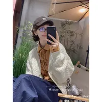 【骆小姐私服】慵懒风毛衣开衫2025秋冬新复古V领宽松百搭绞花毛衣
