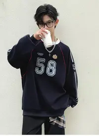 男童加绒款卫衣打底2025新款秋季时髦长袖中大童男孩秋装美式球服