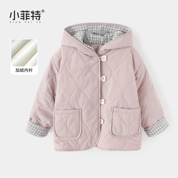 小菲特女童冬加厚连帽外套中大童休闲保暖上衣儿童衣服BGYD56310