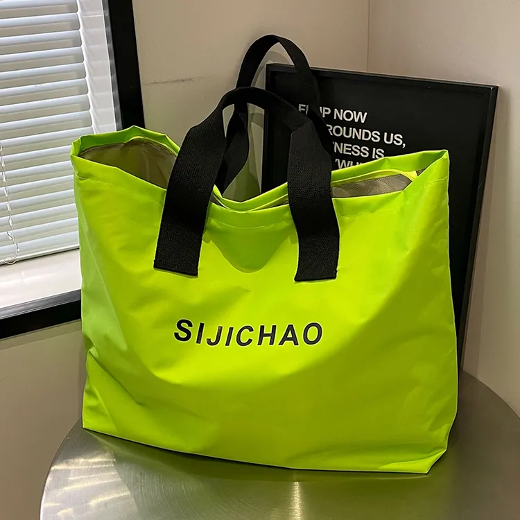 夏季尼龙包包女大容量短途旅行手提袋待产包百搭单肩通勤托特大包