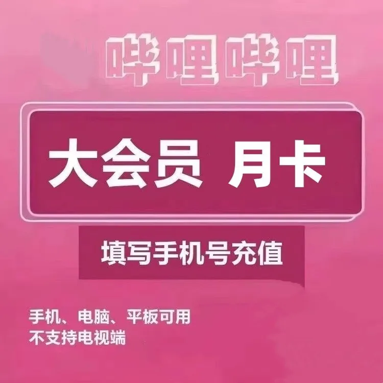 【直充到账】哔哩哔哩大会员月卡季卡/超级大会员月卡bilibili