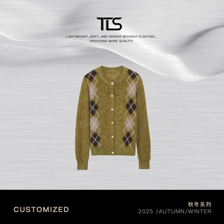 TT【英伦学院】山羊绒羊毛经典菱形圆领叠穿软糯针织毛衣MY5180