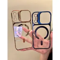 适用苹果iphone17promax折叠镜头16pro透明15高级14ins磁吸手机壳