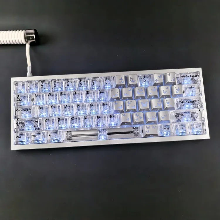 特调冰晶透明正刻键帽适配EV63迈从Ace68夜魔wooting小蜜蜂made68
