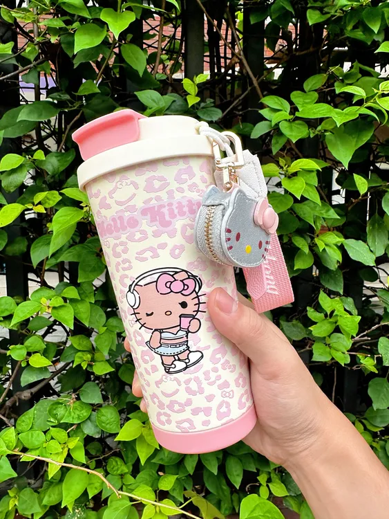 【送挂件】kitty手提陶瓷保温杯咖啡杯保温杯8小时吸管杯简约秋冬