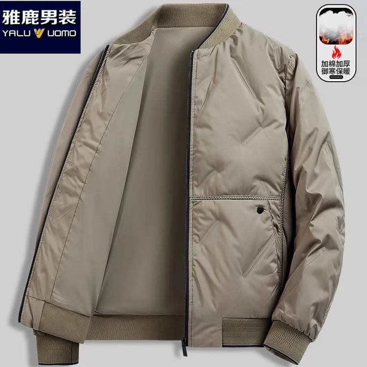 雅鹿男装男士冬季大码羽绒棉服棉衣保暖加厚立领外套休闲爸爸外套