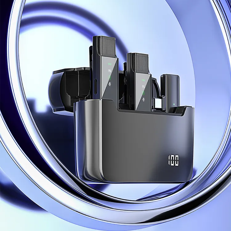 爆款一拖一/一拖二降噪充电录音收音麦领夹式麦克风话筒vlogS16