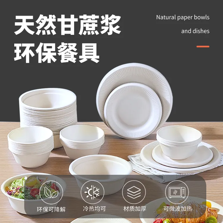 泉林本色一次性环保餐具餐盘碗碟盘杯野餐露营户外烧烤可降解