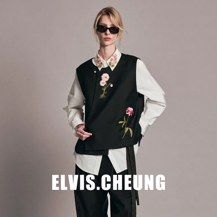 ELVIS.CHEUNG26SS“花生万运”系列-绣花装饰中式精纺马甲