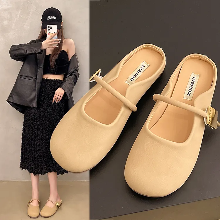 外穿软面软底外出包头拖鞋女秋季新款鞋子时尚百搭平底女鞋懒人拖