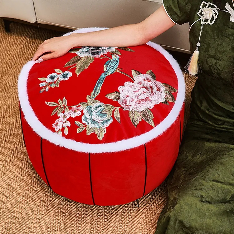 【花鸟刺绣】坐墩客厅榻榻米中式坐垫飘窗阳台懒人沙发地毯看书坐垫