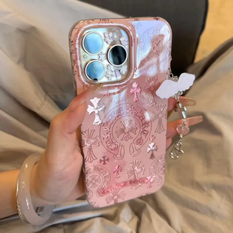 甜酷粉黑十字架高级适用iPhone17promax苹果16pro15