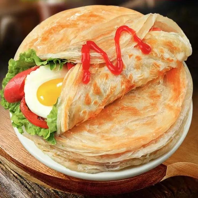 原味手抓饼家庭装冷冻半成品速食早餐酥脆面饼皮煎饼卷饼