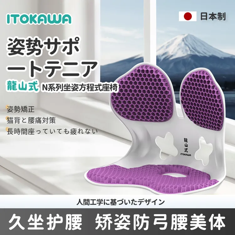 日本ITOKAWA龍山式坐姿方程护腰座椅矫正坐姿多功能护腰护脊靠垫