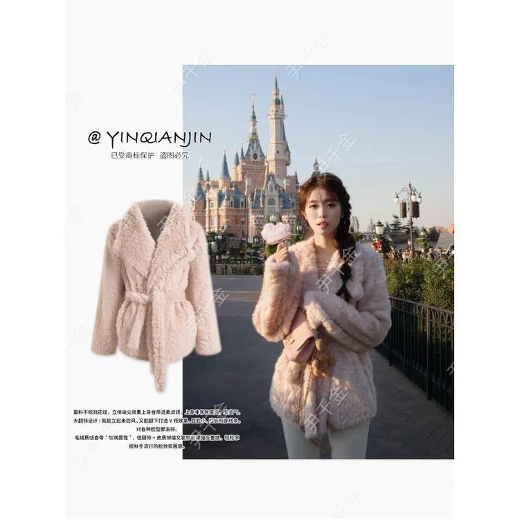 *尹千金*【大小姐】皮毛一体仿皮草外套御寒up软软的很贴心～W257606