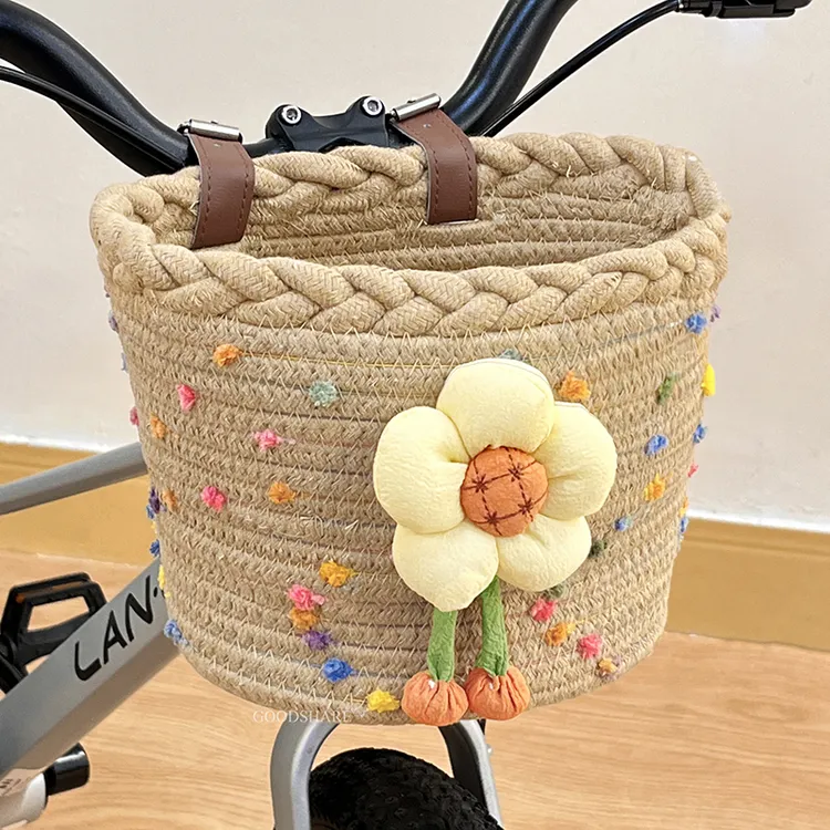 自行车前置车筐大容量通用2025新款田园风儿童平衡滑板车篮子配件