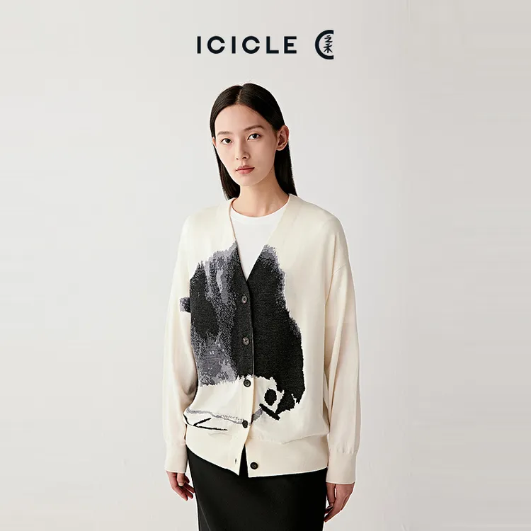 ICICLE之禾25秋冬新品【上博合作系列】细支羊毛针织开衫