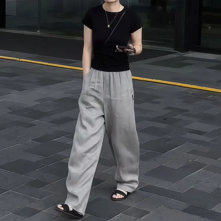 休闲显瘦垂坠感裤子2026新款简约通勤时尚女装百搭流行休闲裤子潮