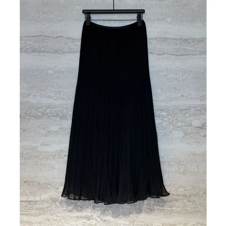 TANTAN碎花高腰女百褶网纱半身裙4554