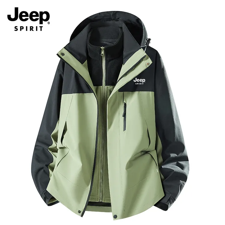 JEEP SPIRIT吉普冲锋衣男女款户外加绒冲锋衣三合一登山服
