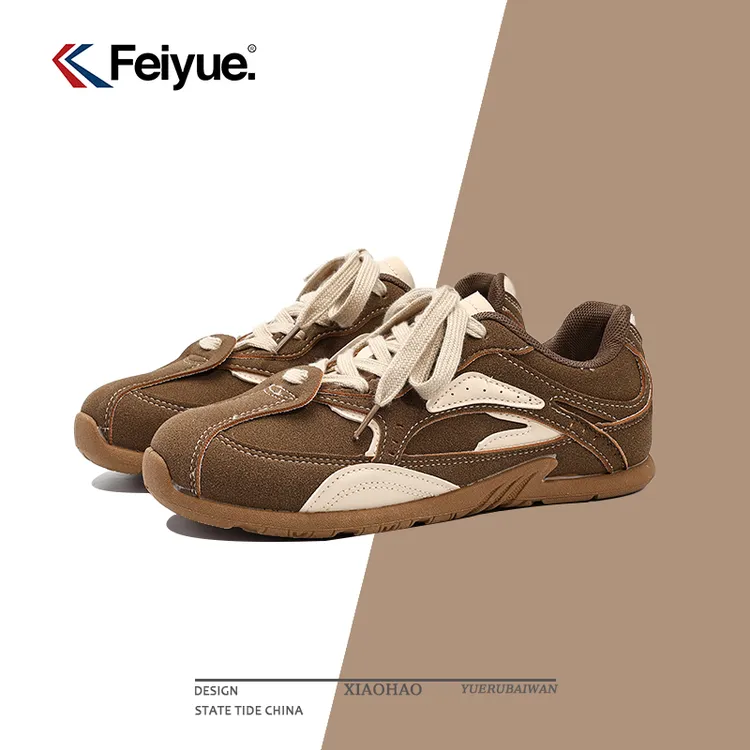 飞跃复古德训鞋小众百搭鞋子女款爆款2025新款港风潮鞋运动女鞋ol