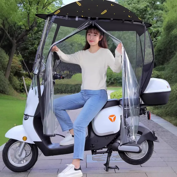 全包围电动车专用雨棚遮阳蓬电瓶车雨蓬防风雨电动车遮阳伞挡雨棚