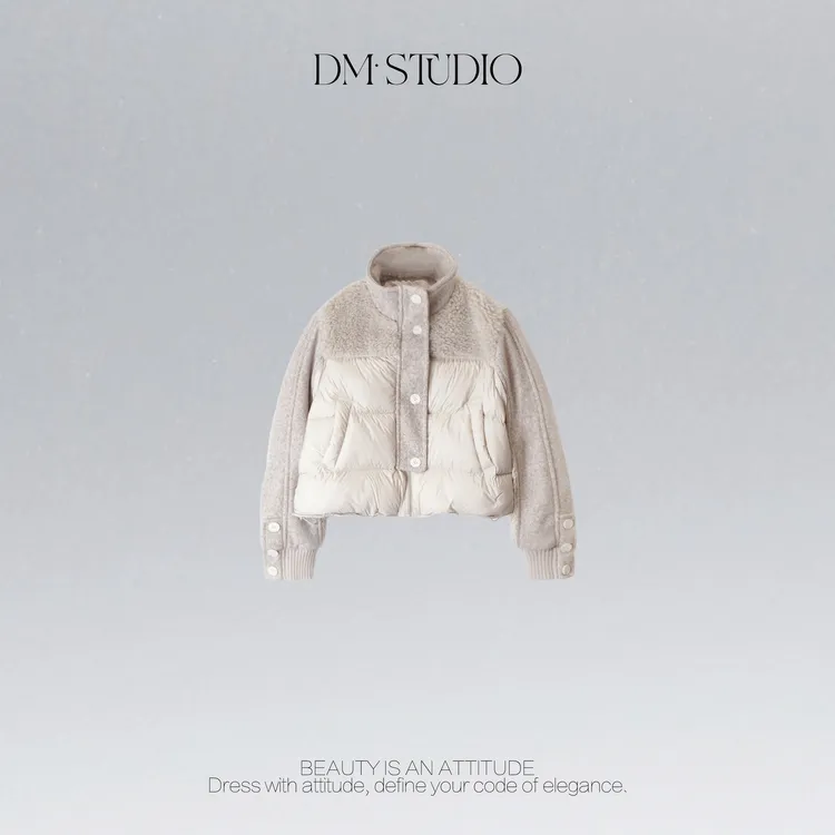 DEDM•STUDIO/秋冬立领短款蓬感90白鸭绒羽绒服2510YRF/QS20099